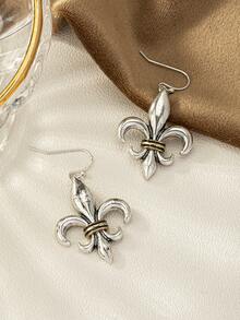 1 đôi Sành điệu Và Cá nhân hóa Retro Tối giản Kiểu Mỹ Đau khổ Hoa tai - Nhiều màu - Xem 4