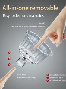 1 套 Slouchy 茶具套装，柿子风格，磁力分水旋转盖碗，茶叶浸泡器，自动玻璃茶壶配 6 个茶杯，功夫茶具，茶盘，茶罐，适用于家庭客厅办公室，生日礼物 - 多色 - 查看 9