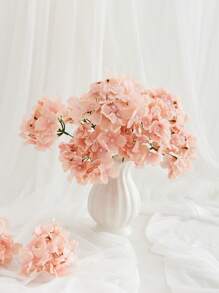 10pcs/Set Artificial Pink Magnolia Embroidered Ball Flowers, 13cm, Plastic, Suitable For Table/Wedding/Home Decor - Pink - View 3