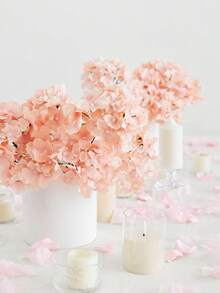 10pcs/Set Artificial Pink Magnolia Embroidered Ball Flowers, 13cm, Plastic, Suitable For Table/Wedding/Home Decor - Pink - View 4