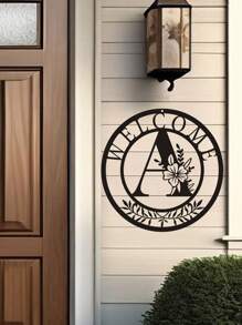 1 tấm kim loại trang trí, mặt dây chuyền nghệ thuật treo tường bằng kim loại thiết kế chữ cái cổ điển, đồ trang trí treo tường, nghệ thuật hình bóng rỗng sáng tạo, trang trí nhà trong nhà, nghệ thuật treo tường cho vườn, đồ thủ công mỹ nghệ bằng kim loại, quà tặng lễ hội, trang trí nhà, trang trí phòng, quà tặng trang trí tường sinh nhật tốt nghiệp - màu đen - Xem 8