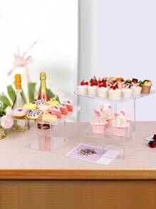 1個透明壓克力甜點蛋糕擺盤 - 無色 - 查看 3