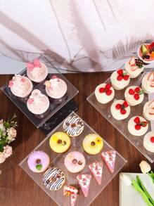 1個透明壓克力甜點蛋糕擺盤 - 無色 - 查看 2