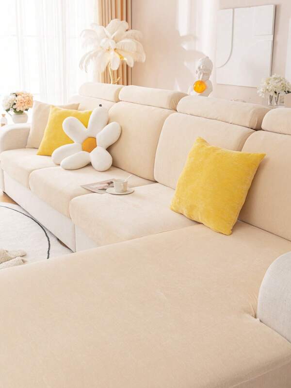 1 Pezzo Copridivano Unicolore, Copridivano Universale In Chenille Quattro Stagioni, Tappetino Copertura Completa Antiscivolo Per Divano