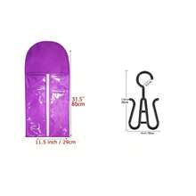1PC Hair Extensions Storage Bag With Hanger Hair Extension Holder Wig Storage Bag Wig Bag Perfect For Travel - Purple - View 6