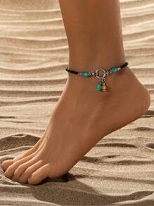 Stone Decor Beaded Anklet - Multicolor - View 10