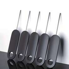 5pcs Sim Card Remover Tool Portable Sim Card Tray Removal Tool Needle Opener Ejector Compatible With IPhone/IPad/ HTC/ Galaxy/Cell Phone/Smartphone - Black - View 1