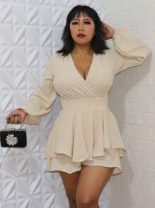 Macacão Macaquinho Vestido Elegante feminino short saia manga longa cumprida Cinto Pra Marcar a Silhueta confortável Elegante vermelho preto vinho inverno Vestidos Primavera Vermelho Branco verão