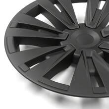 4PCS Wheel Covers For 2020-2023 Tesla Y 19-Inch ABS Hubcap Rim Protectors Whirlwind-Shaped Wheel Trim Covers By IKON MOTORSPORTS. - Model X Gaya Kotak-kotak - Hitam Matte - View 9