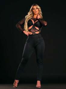 Women Pants - 黑色 - 查看 3