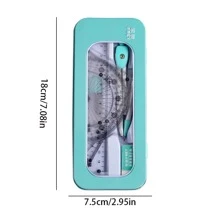 一套随机颜色的10岁生日礼物实用指南针尺子文具套装 - 彩色 - 查看 6