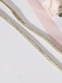 1 Pair 120cm Fashionable Gold Flat Shoelaces, Glittery Shoe Laces Accessories Suitable For Sneakers, Ice Skates