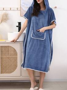 一件式女士无袖浴袍夏季婚礼家居浴室装饰返校季 - 寶藍色 - 查看 5