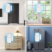 EMASTIFF 130DB Alarm Door Security Protection Window Wireless Burglar With Magnetic Sensor Home Safety Built-In 3*LR44 Battery Support 6 Function Settings,Adjustable Sound
