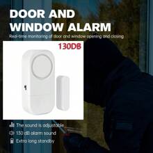 EMASTIFF 130DB Alarm Door Security Protection Window Wireless Burglar With Magnetic Sensor Home Safety Built-In 3*LR44 Battery Support 6 Function Settings,Adjustable Sound