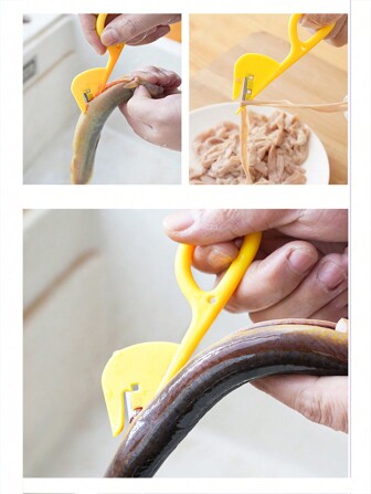 1 件随机颜色不锈钢香肠/鸭肠开肠刀，家禽肠开膛器工具，适用于家庭厨房、餐厅