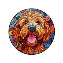 1pc Dog Shaped Sun-Catcher Stained Glass Window Hanging Decoration Panel Gift For Grandma, Animal Lover, Xmas Or Birthday Present, Pendant Decor For House Party, Room, Home Decor