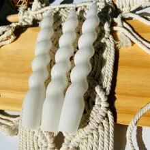 1 Box mit 3 Stücke spiralförmigen Spitzkerzen, 7,1 Zoll/18 cm, Bodendurchmesser 2 cm, 6 Stunden Brennzeit, unparfümiert, tropffrei, konisch Design, für Dinnerparty, Hochzeitsdekoration, Halloween, gruselig, Herbst, Weihnachten, Winter, Feiertage, Festivals, Raumdekoration