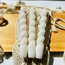 1 Box mit 3 Stücke spiralförmigen Spitzkerzen, 7,1 Zoll/18 cm, Bodendurchmesser 2 cm, 6 Stunden Brennzeit, unparfümiert, tropffrei, konisch Design, für Dinnerparty, Hochzeitsdekoration, Halloween, gruselig, Herbst, Weihnachten, Winter, Feiertage, Festivals, Raumdekoration