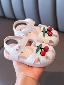 婴儿公主鞋，软底婴儿鞋，女童凉鞋，夏季婴儿鞋 - 米色 - 查看 4