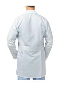 Bata Juvenil de Laboratorio Escolar de Gabardina - Blanco y Negro - Ver 3