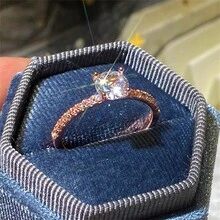 1 Miếng Nam Sáng bóng Khối Zirconia  Nhẫn đính hôn Hoặc Ban nhạc đám cưới - YA005 - Xem 5