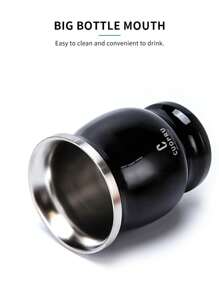 cuopru 雅礱杯sus304不銹鋼雙層8oz阿根廷南瓜杯套裝,附銀管、清潔刷和茶分離器 - 黑色 - 查看 7