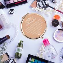 1個rehaly來自父母的女兒婚禮禮物,新娘婚禮禮物,獨特的婚禮紀念禮物,來自母親的女兒婚禮禮物,她的玫瑰金色粉盒鏡 - 玫瑰金色 - 查看 2