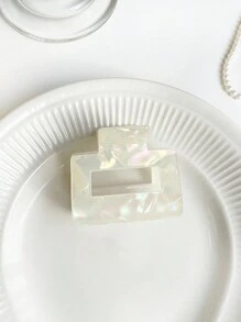 Checkered Pattern Hair Claw Clip For Women Casual Hair Clips Hair Jaw Clip Hair Clamps Hair Clutch Hair Catcher Clip Fall Winter Hair Accessories For Women For Vacation Outfits Woman Flower Hair Clip Summer - White - View 4