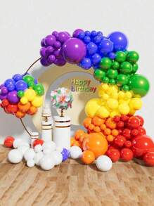 Cầu vồng Màu sắc Bong bóng Party Vòng hoa Arch Bộ dụng cụ Thích hợp Đối với Nhiều loại Buổi tiệc Đồ trang trí Với nhẹ nhàng Màu sắc Sự khác biệt - Nhiều màu - Xem 1