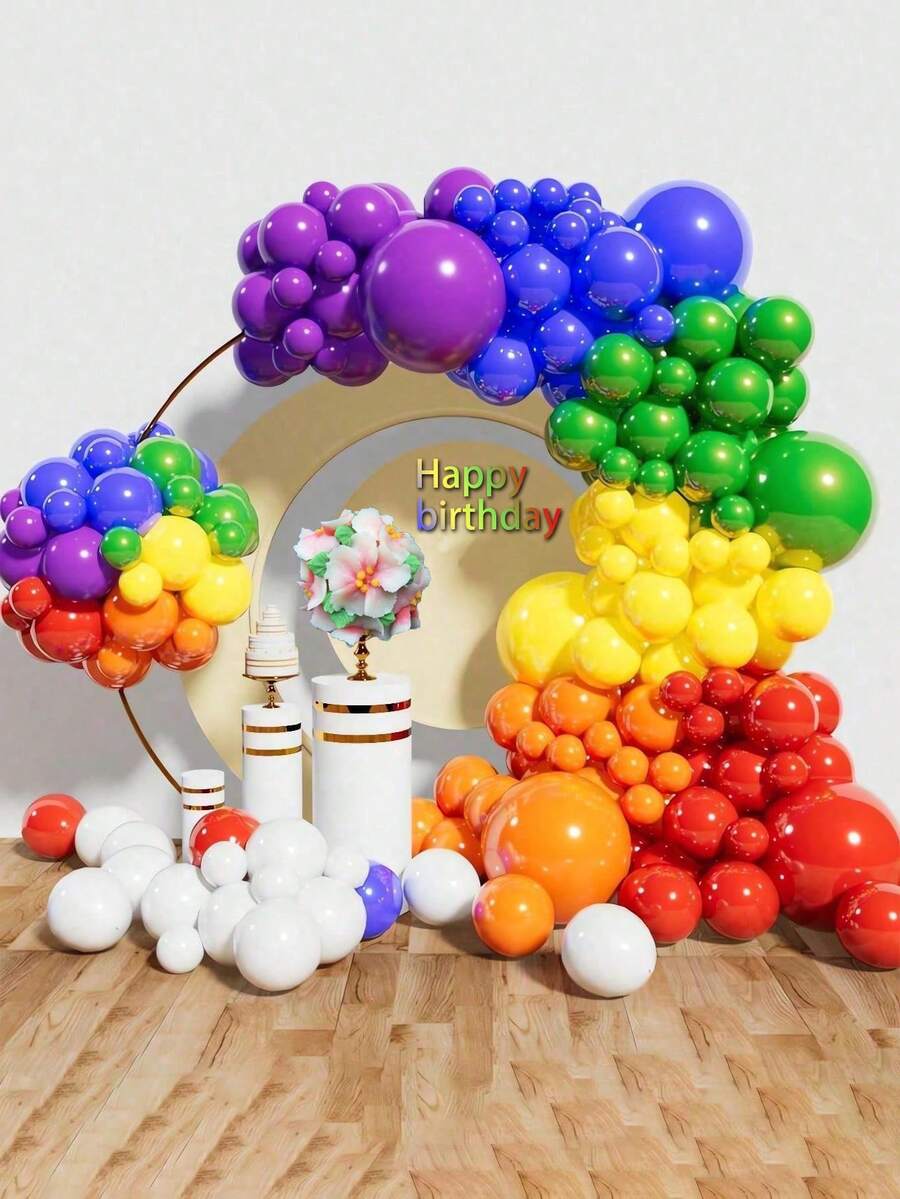 Cầu vồng Màu sắc Bong bóng Party Vòng hoa Arch Bộ dụng cụ Thích hợp Đối với Nhiều loại Buổi tiệc Đồ trang trí Với nhẹ nhàng Màu sắc Sự khác biệt - Nhiều màu - Xem 1