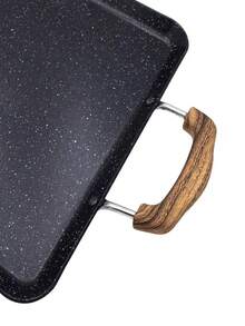 Sarten Comal Doble Con Recubrimiento Antiadherente  Parrilla Asado Love Cook Fabricado en Korea - Negro - Ver 7