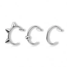1 pieza Anillo falso de aro para la nariz de acero inoxidable, aros de septum, aro en C para el labio, pendiente, piercing falso de nariz, joyería corporal para mujer sin perforación