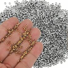 100入組304不鏽鋼1.5 2 2.5毫米鍍金圓管壓縮間隔輪和珠子,可用於自製首飾的吊墜 - 串珠 - 查看 6