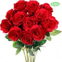 1pc/5pcs/10pcs/12pcs/20pcs Red 20-Inch Artificial Roses, High-End Lifelike Flowers, Suitable For Home Decor, Room Decor, Dining Table Decor, Wedding Decor, Bridal Bouquet, Wrist Corsage, Flower Arrangement, Etc. Applicable For Home, Restaurant, Bedroom, Vase Decoration, DIY Birthday Party Cake Decor, Valentine's Day And New Year Gifts, Photography Props, Vase Decor, New Year Decor, Outdoor Garden Decor. - Red - View 11