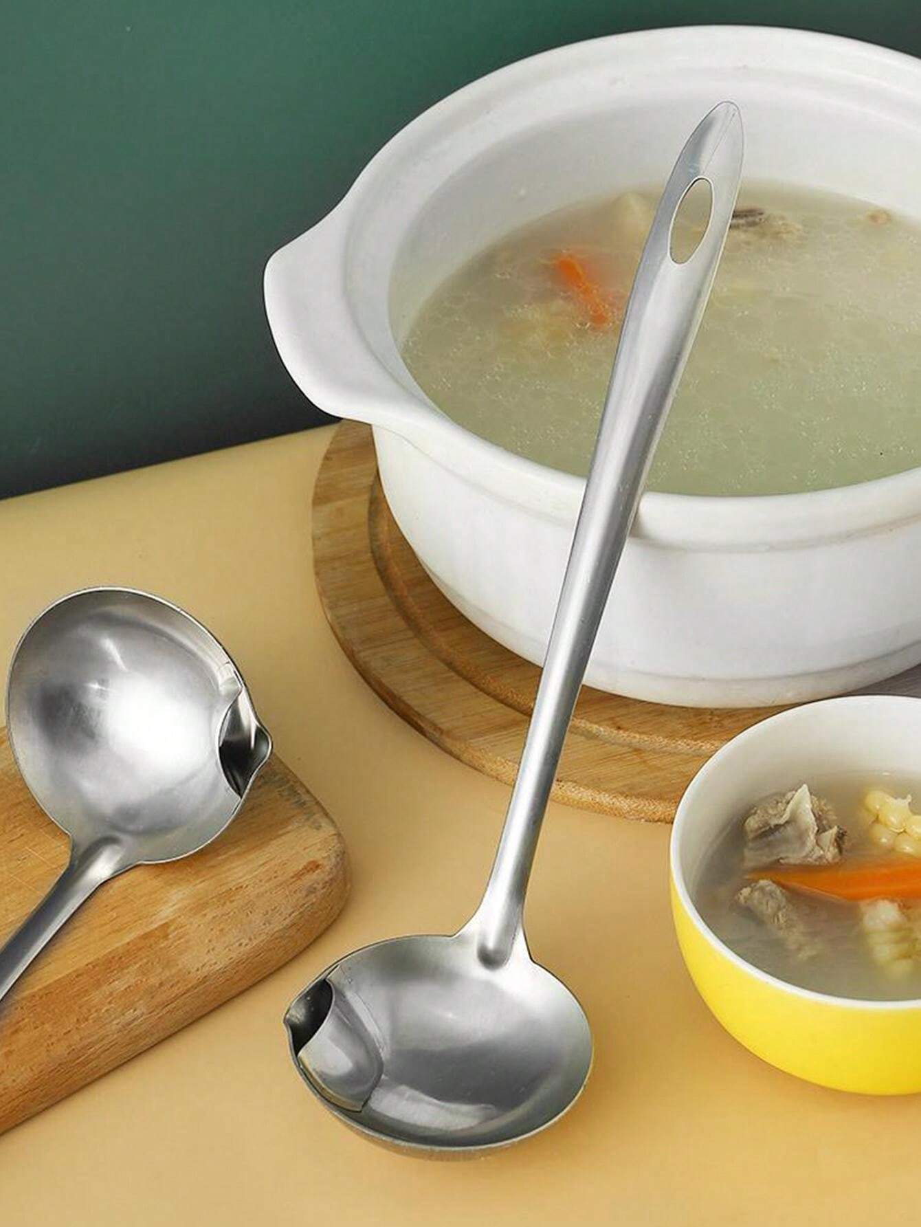 Stainless Steel Oil Filter Spoon, OilSeparating Ladle, Skimming Spoon