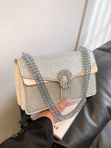 Túi đeo vai dây xích thời trang mới, kiểu dáng thời trang và đa năng, túi đeo chéo nhiều lớp sức chứa lớn dành cho nữ - trắng - Xem 2