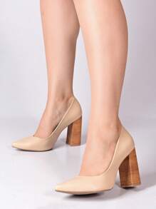 Women Heeled Sandals - Beige - View 1