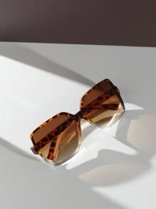 6pcs/3pcs/1pc Women's Oversized Plastic Gradient Color Fashion Eyeglasses Set For Streetwear, Summer, Vacation And Daily Use - Boho Beach Accessories For Women Glasses Shades For Summer Beach Vacation,Outdoor,Travel