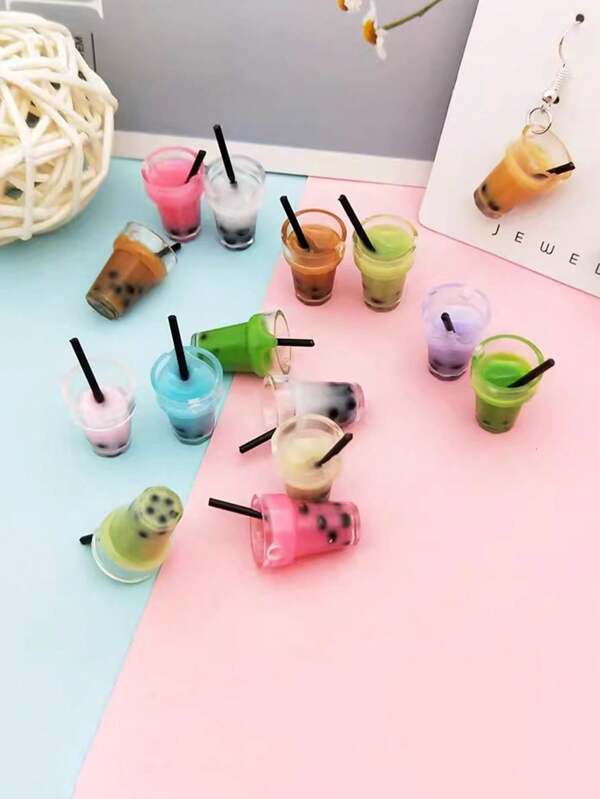 5 pezzi decorazioni miniatura realistiche finte in perla per tazza e cannuccia di tè al latte, mini cibo per casa delle bambole, mini marche ultra, miniature caffè, casa delle bambole, accessori mini doll, mini marche