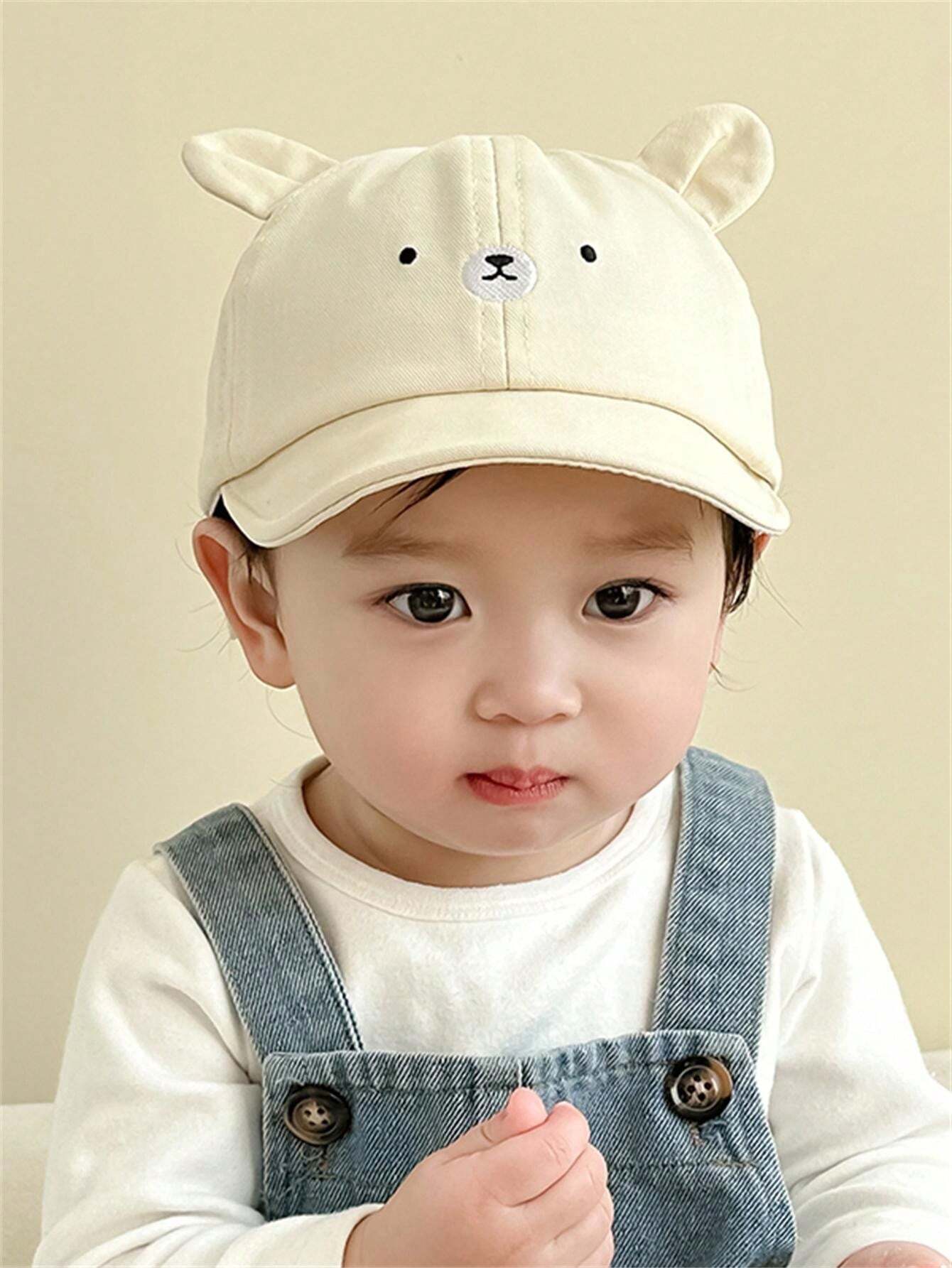 1pc Baby Hat, Spring & Autumn, Cute Cartoon Bear Baseball Cap, Sunshade