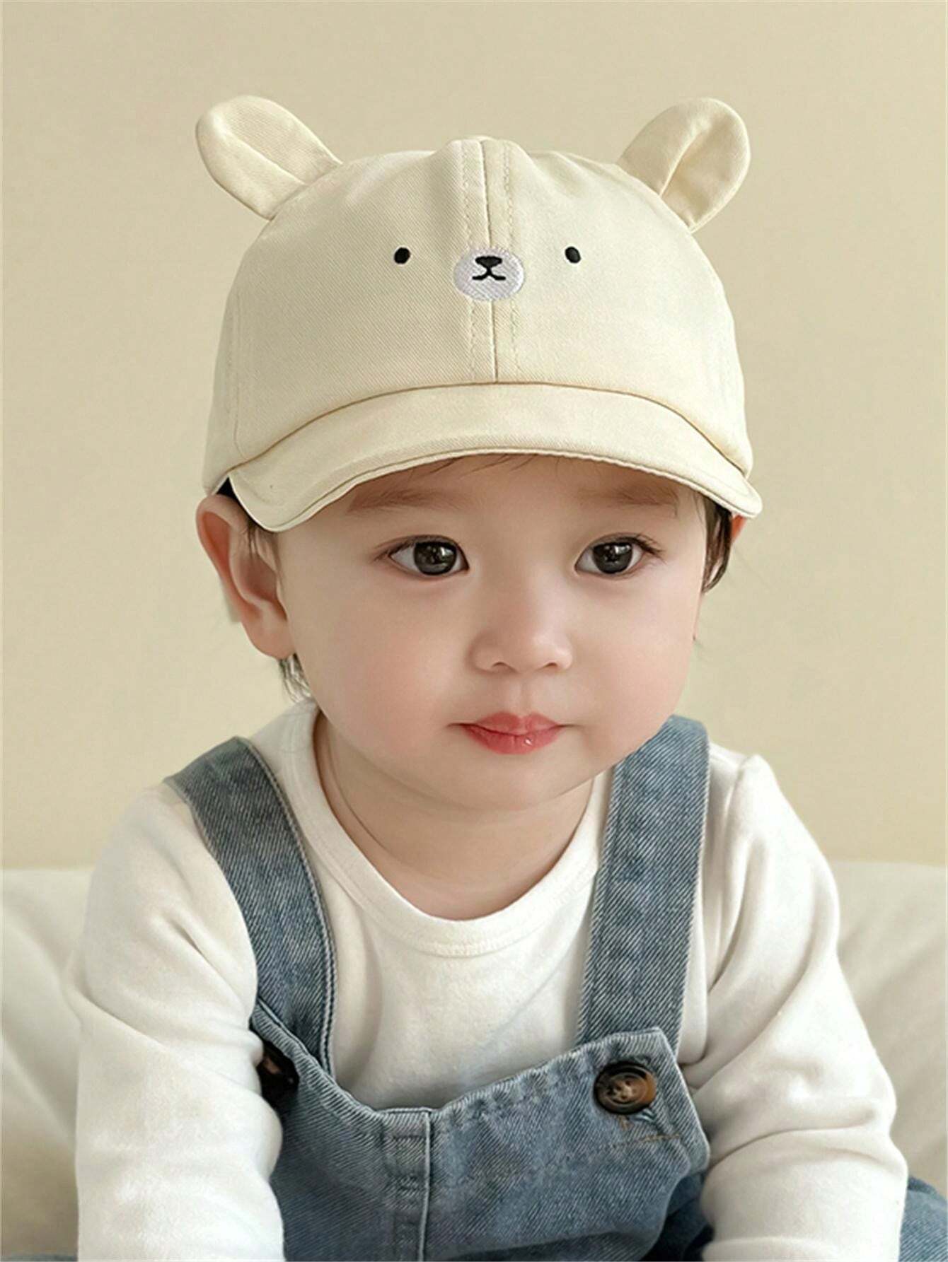 1pc Baby Hat, Spring & Autumn, Cute Cartoon Bear Baseball Cap, Sunshade