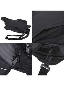 Mochila magnética del bolso del tanque de la motocicleta, bolso universal del tanque de aceite de la silla de montar de Oxford del bolso impermeable de la correa de la moto Depósitos de combustible - Negro - Ver 4