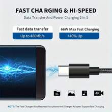 60w Usb C 轉 Usb C 快速充電線充電器線兼容galaxy S22/s22+,s21/s21+,s20/s20+ Ultra 5g,note 20/10 Ultra 5g,pixel,switch和其他type-c 接口設備 - 玫瑰金 - 查看 4