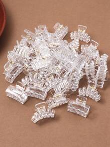 30pcs Clear White Square Wave Shape Hair Clips For Women (Packed In Bird Design Box) Hair Ties Ponytail Holders Hair Elastics Hair Rubber Bands Scrunchies Hair Rope Elastic Hair Tie, Hair Bobbles Hair Accessories Head Accessories Elastic Band - Multicolor - View 3