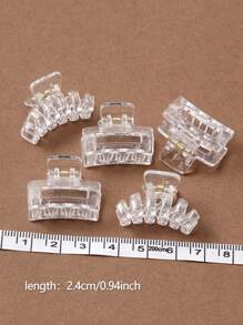 30pcs Clear White Square Wave Shape Hair Clips For Women (Packed In Bird Design Box) Hair Ties Ponytail Holders Hair Elastics Hair Rubber Bands Scrunchies Hair Rope Elastic Hair Tie, Hair Bobbles Hair Accessories Head Accessories Elastic Band - Multicolor - View 4