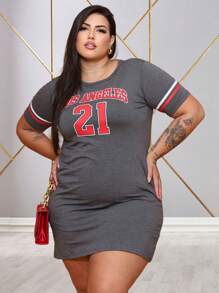 Plus Size Dresses - Los Angeles màu xám - Xem 2