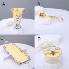 1 Piece Of Handmade Alloy Material Drip Glue Flower Aromatherapy Burner/Carbon Clip/Spice Jar/Tray/Jewelry Box/Incense Burner Set, Home Decoration Ornaments, Incense Burner Set, For Gift Giving, Home Fragrance,Halloween,Spooky,Autumn, Winter,Holiday,Festival Gifts Birthday Graduation