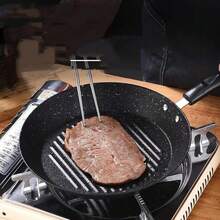 26cm圓形牛排煎鍋，鑄鐵不粘鍋，牛排煎鍋，不粘平底煎鍋，鬆餅早餐模具鍋，煎鍋