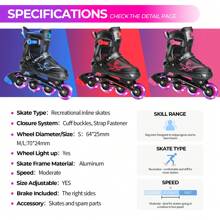 Teens & Adults Inline Skates With Light-Up PU Wheels, Fashion Multicolor Minimalist Design, Comfortable